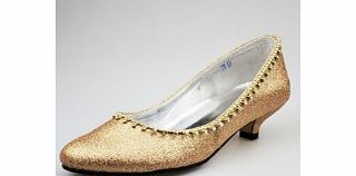 Toe Pumps Glitter Low Heel Chunky Heel