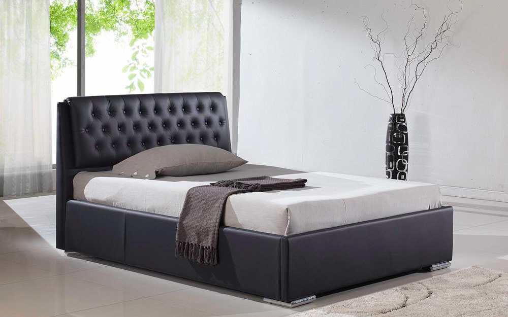 Naples Faux Leather Bedstead, Double,