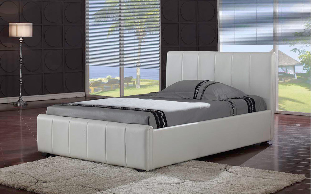 Pisa Faux Leather Bedstead, Double, No