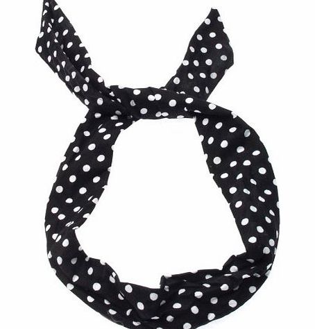 Cloud 9 Wire headband Stylish Retro Wire Hair Band Women Head Hair Band (Small Dot-Black)