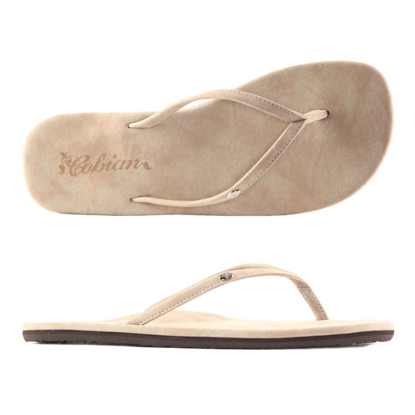 Ladies Cobian Flip Flops - Faux Nias - Tan FXN11