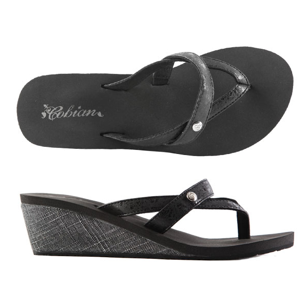 Ladies Cobian Flip Flops - Joy - Black JOY11