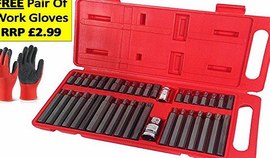 Cobra Tools 40 piece Hex Star Torx Spline Socket Bit Set Tool Kit Garage Tools Equipment CT415