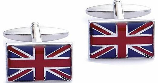 Code Red Base Metal Rhodium Plated Uk Flag Cufflink