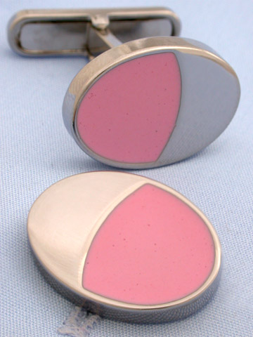 Coles Pink Oval Cufflinks