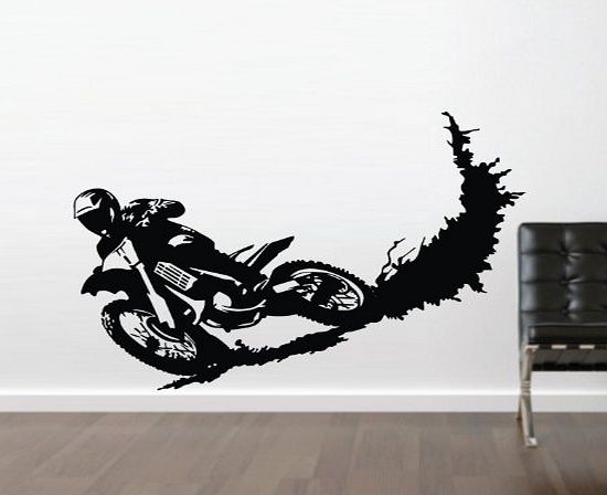 ColorfulHall 23.6`` X 39.4`` Motorcycle Racer Dirt Bike Motor Sport Decor Wall Saying Mural diningroom studio office wall sticker window sticker