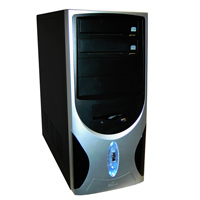 8001-C34 Black/Silver Midi tower Neon Case 400W ATX