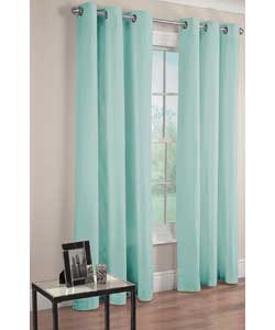 Colour Match Lima Ring Top Curtain - Aqua - 66 x