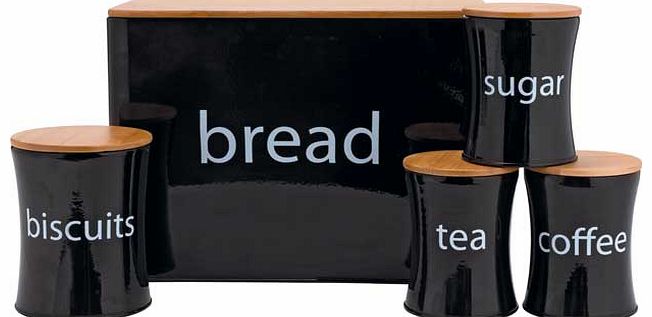 ColourMatch 5 Piece Bamboo Lid Storage Set - Jet