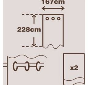 Lilium Eyelet Curtains (W)1.67m (L)2.28m