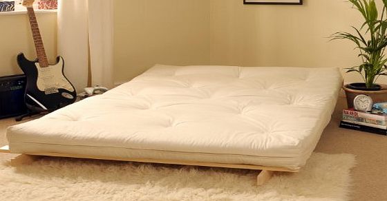 Comfy Living CREAM Double Futon amp; Thick Mattress Double 4ft6