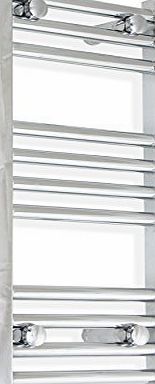 companyblue 300mm wide x 600mm high Heated Towel Rail Straight Flat Chrome Bathroom Warmer Radiator Rack Central Heating