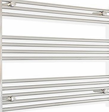 companyblue 800mm wide x 700mm high Heated Towel Rail Straight Flat Chrome Bathroom Warmer Radiator Rack Central Heating