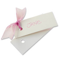 Confetti 1 hole sml ivory blank labels x 10