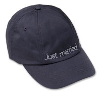 Confetti black just married baseball cap