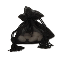 Black large organza favour bag pk 5