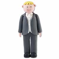 Blonde hair groom cake topper