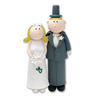 claydough blonde bride and groom