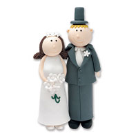 Confetti claydough brunette bride and blonde groom