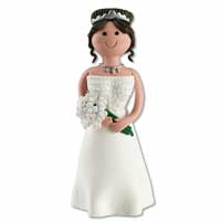 Dark hair bride cake topper