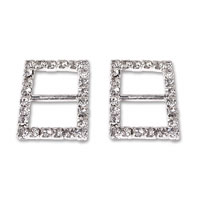 Diamante rectangle buckle trim pk of 10