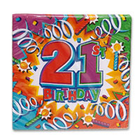 Confetti explosion 21st luncheon napkins pk 16