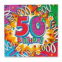 Confetti explosion 50th luncheon napkins pk 16