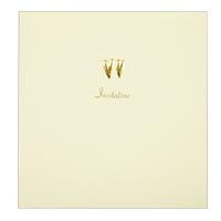 Gold hearts wedding invitation (x10)