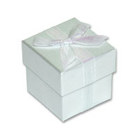 Iridescent ribbon favour boxes - pk of 10