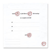 Confetti love hearts evening invitation inserts