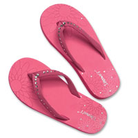 Confetti Pink just married flip flops 7/8