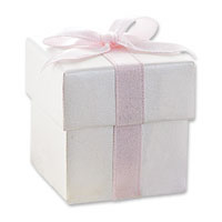 Confetti pink ribbon favour boxes