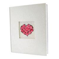 Pink rosebud heart photo album