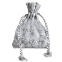 Confetti silver favour sachets pk10