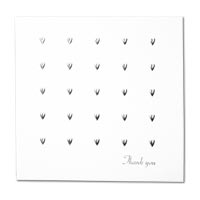 Silver hearts thank you card (x10)