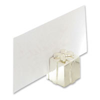 silver parcel place card holder set