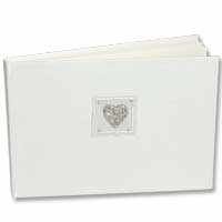 Confetti Silver sparkle heart guest book