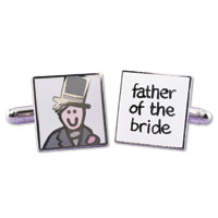 Confetti square father of the bride pictured cufflink