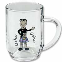 Usher with kilt pint glass tankard