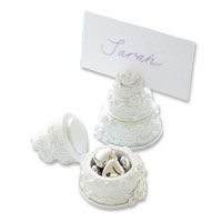 Confetti white cake place card holder / trinket box