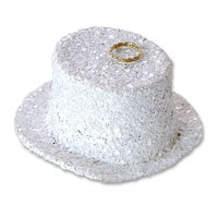 white glitter hat balloon weight