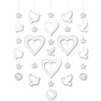 Confetti White hanging shapes decoration