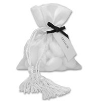 White tassel organza favour bag pk of 10