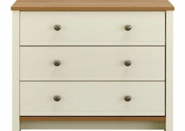 Cream Oak Effect 3 Drawer Chest (W)858mm