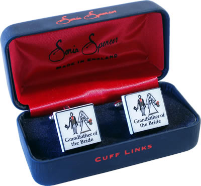 contemporary Grandfather of the Bride Cufflinks