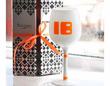 Contemporary Orange Neon 18th Birthday White