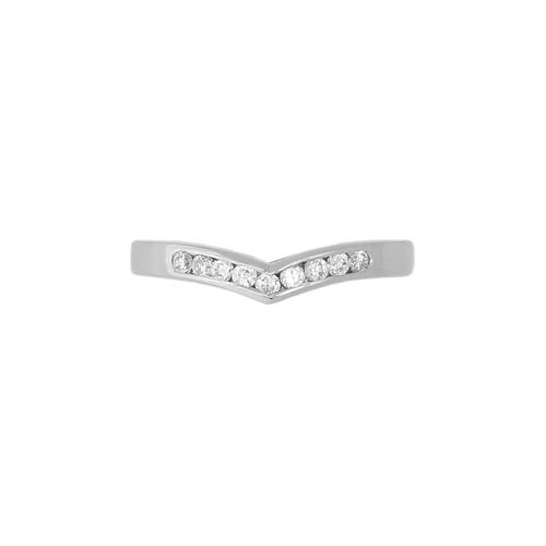 Nine Diamond Set Contours Band Ring In 18 Carat White Gold