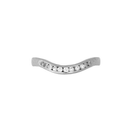 Nine Diamond Set Contours Band Ring In 9 Carat White Gold