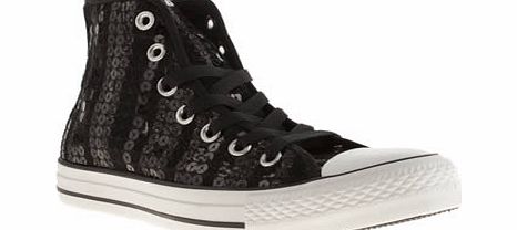 Black  White Hi Sequins Trainers