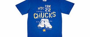 Boys 3-7yrs blue Chuck Stencil tee